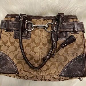 Coach Signature brown leather purse
